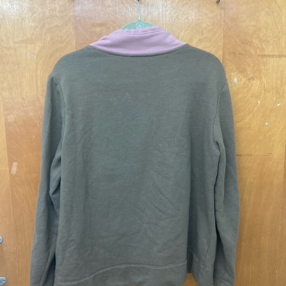 L.L. Bean signature Women's Signature Colorblock Sweater - Pink, Olive, and Navy - Picture 6 of 6